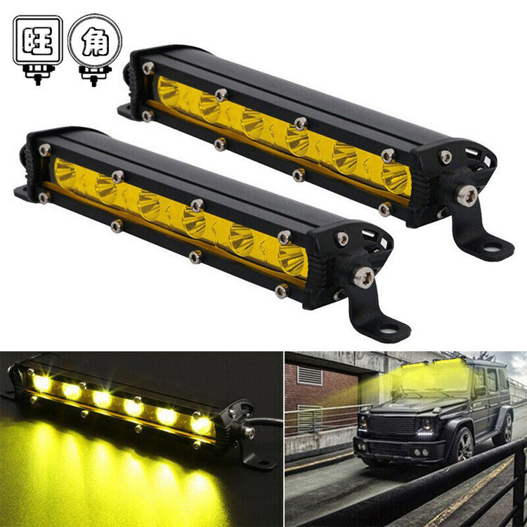 Lampu LED Outdoor Malam Hari Offroad  Ultra tipis tunggal panjang garis 7inci 6LED18W mobil LED peke