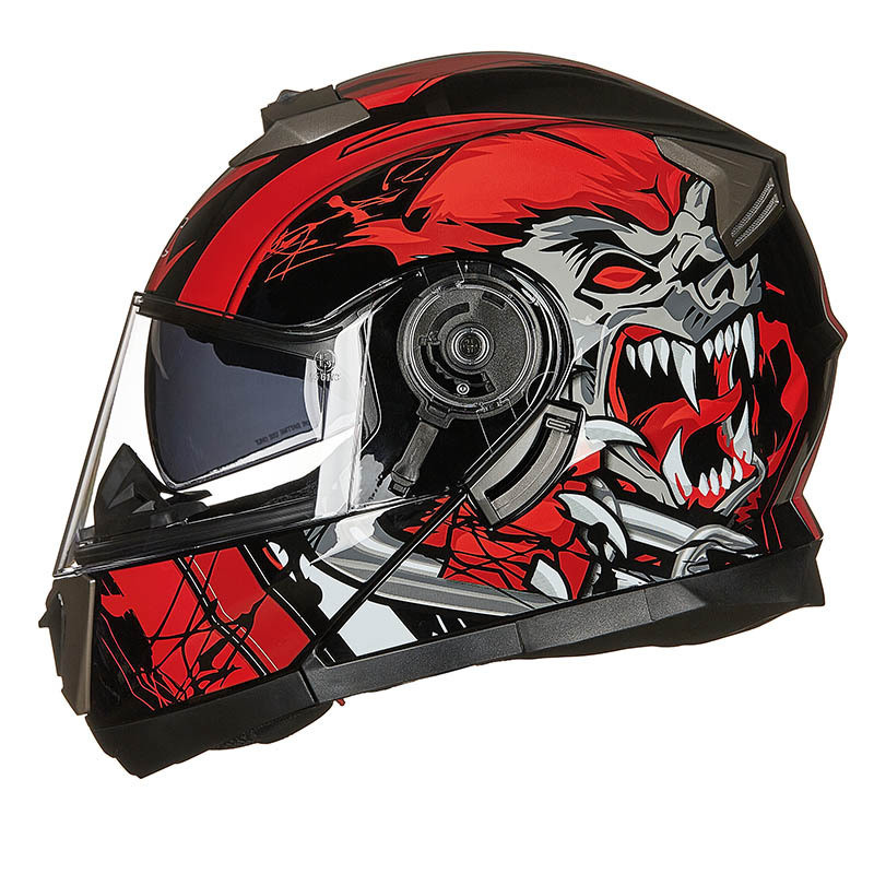 Helm Sepeda Motor Helmet  GXT Men's Cover Personalized Cool Motorcycle Dual Lens Ternyata Full Helme