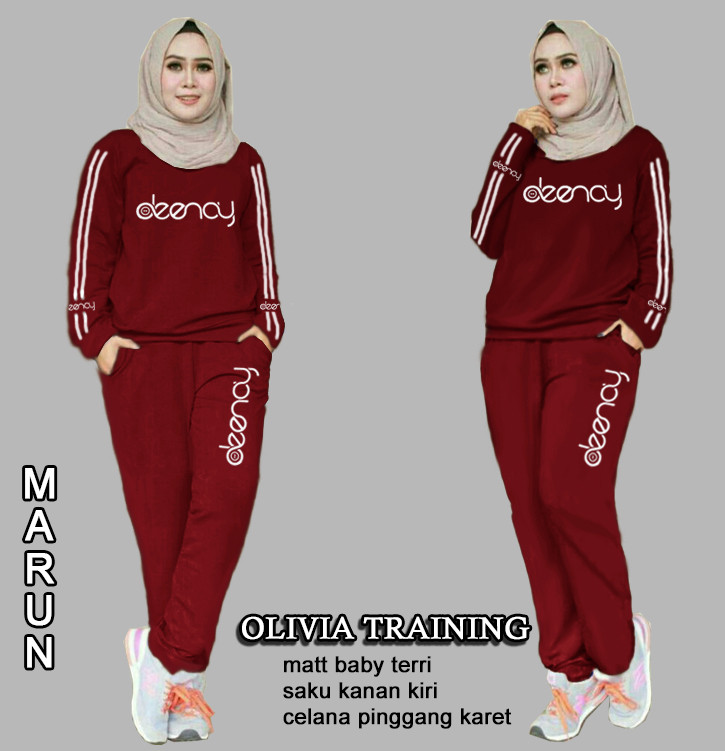 YN OLIVIA TRAINING Baju Setelan Training Wanita,Pakaian Baju Setelan Olahraga Wanita,Baju Setelan O