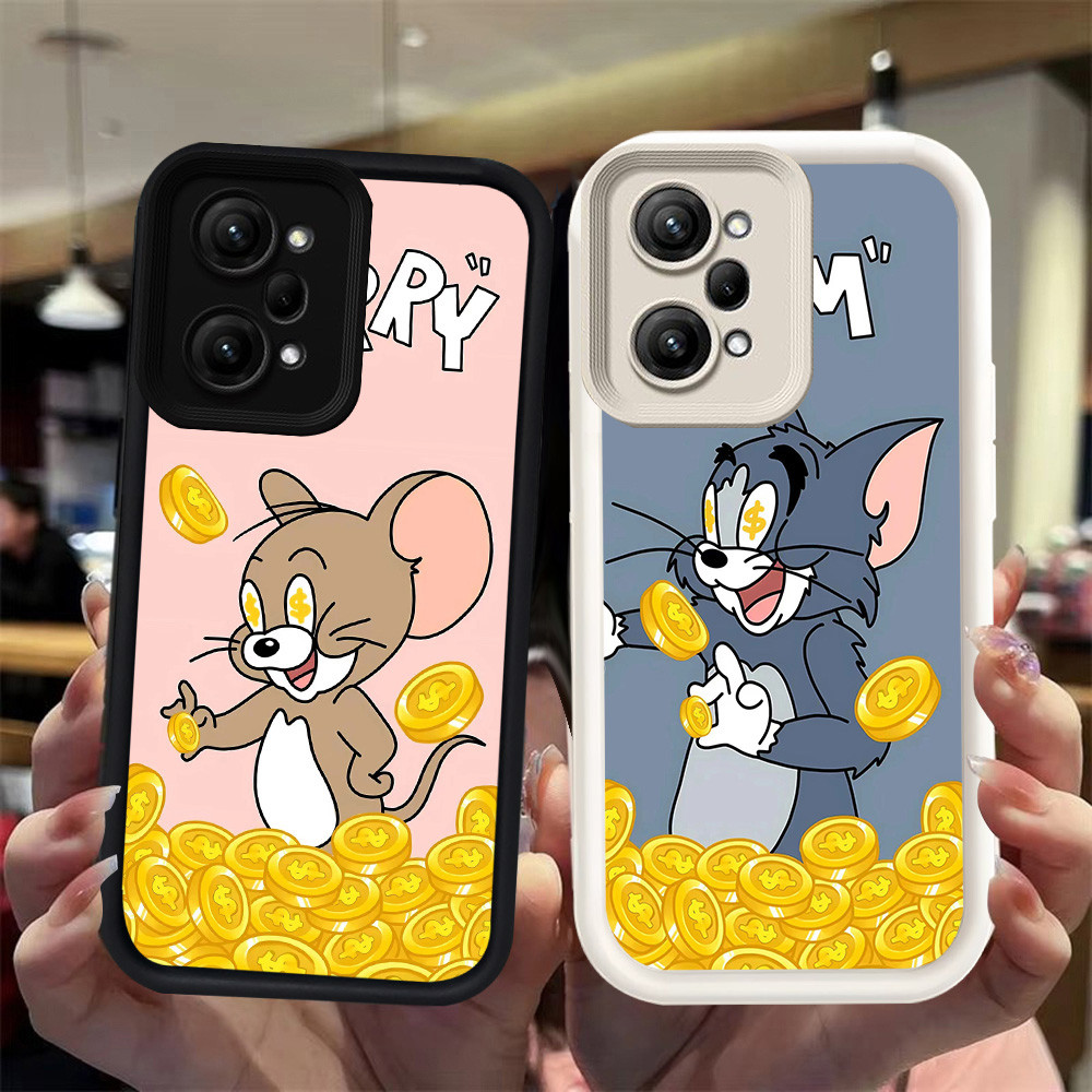 N101 Cat and Mouse Silikon hitam putih Casing untuk Xiaomi POCO M6 M7 X7 F5 X5 F6 Pro 5G Case