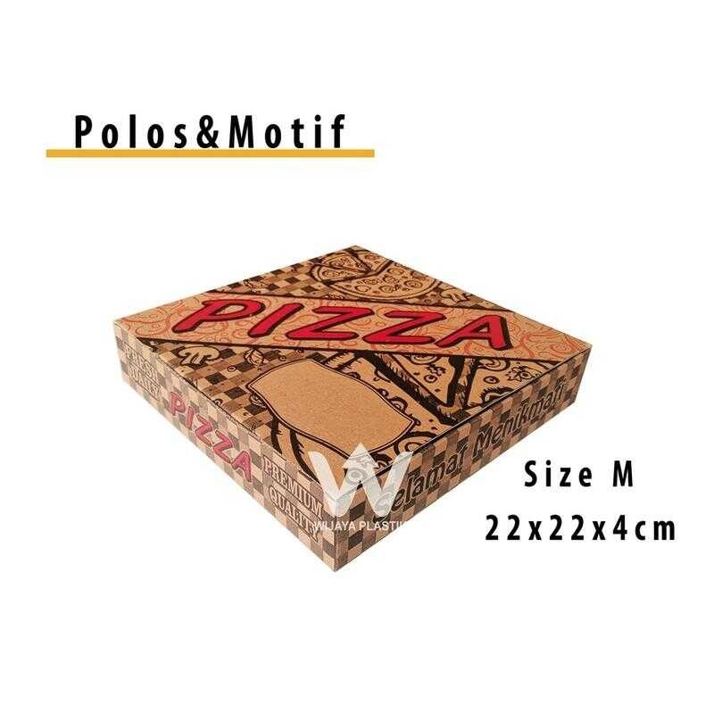 

[10 Pcs] Box Pizza (M) 22x22 (Polos & Motif) --- @10 | E FLUTE dus kemasan kardus corrugated coklat 22 tebal kokoh