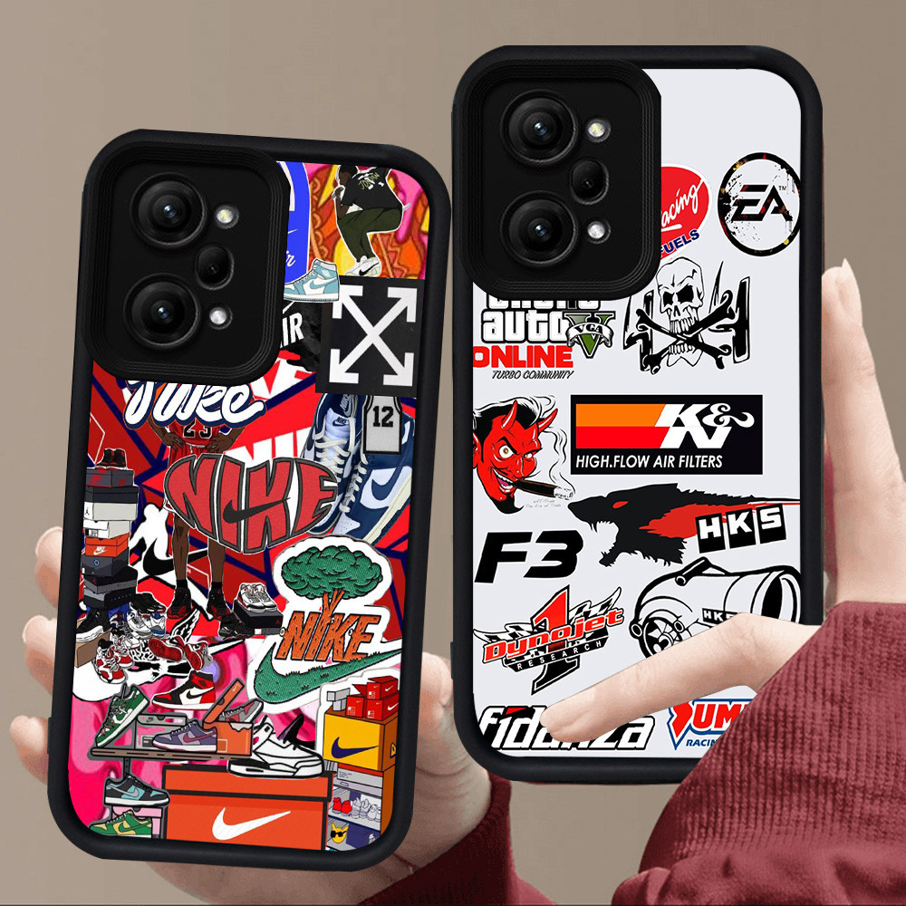 E124 Super Casing untuk Silikon Hitam Xiaomi Redmi Note 14 14T POCO F5 F6 X5 12 Pro 5G