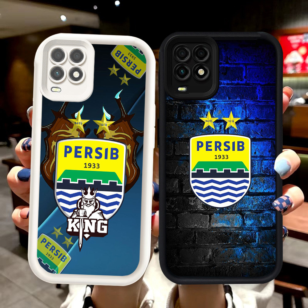 N128 Persib Silikon hitam putih Casing untuk OPPO A94 A54 Realme 8S 8 Pro 5G Case