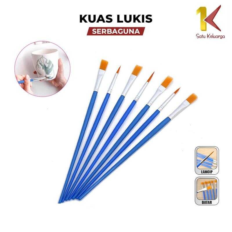 

[COD] SK A98 Kuas Lukis Cat Air Paint Brush Nilon Ujung Pointed dan Flat Lukisan Plastik