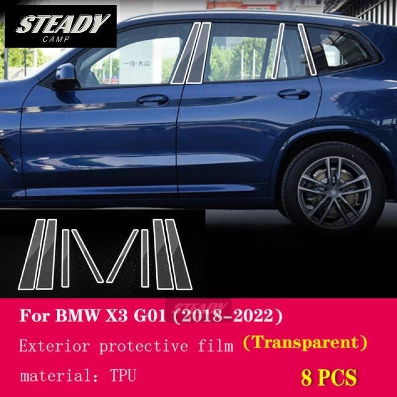 X3 Untuk G01 2018-2022 2023 Film Pelindung TPU Pilar Jendela Mobil Eksterior Anti-gores Akses Perbai
