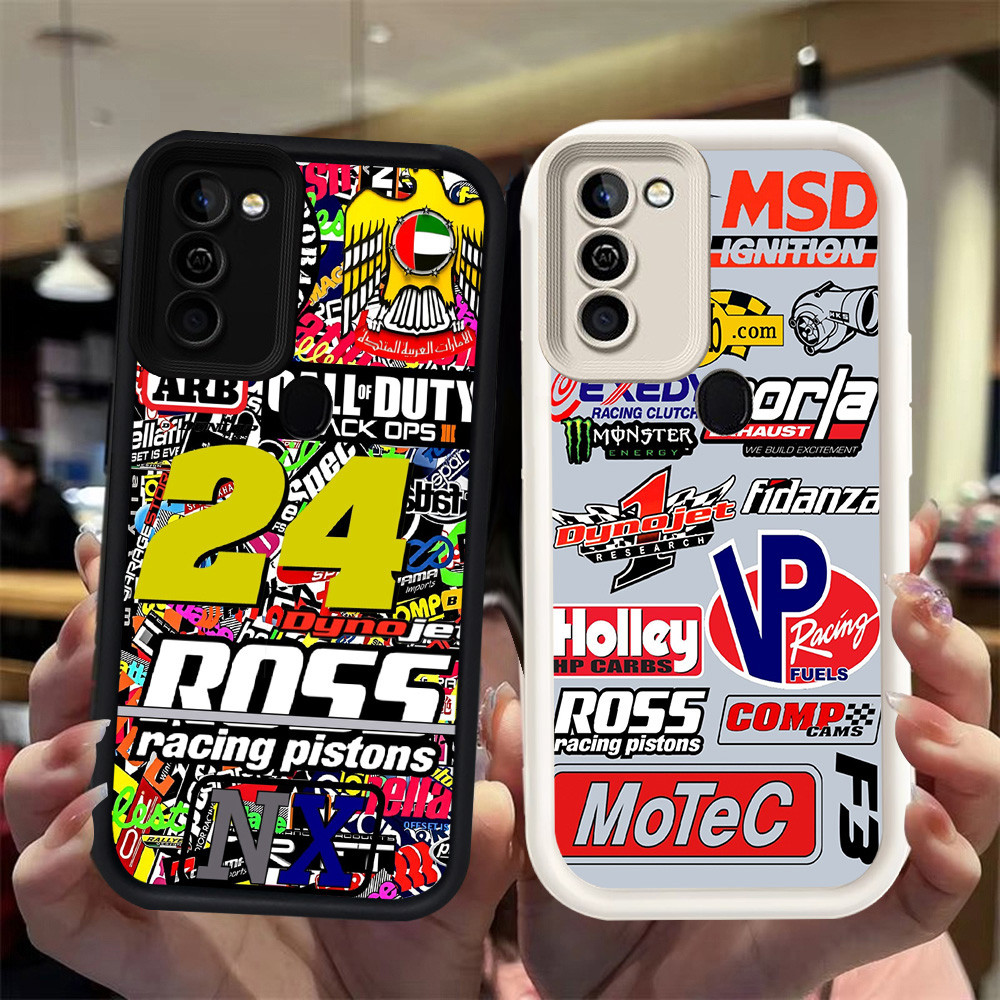 N105 logo Silikon hitam putih Casing untuk Samsung A02 A11 M02S A21S A03S M02 A03 Core A02S A20S Cas