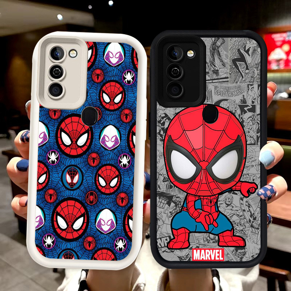 N66 Spiderman Silikon hitam putih Casing untuk Samsung A02 A11 M02S A21S A03S M02 A03 Core A02S A20S