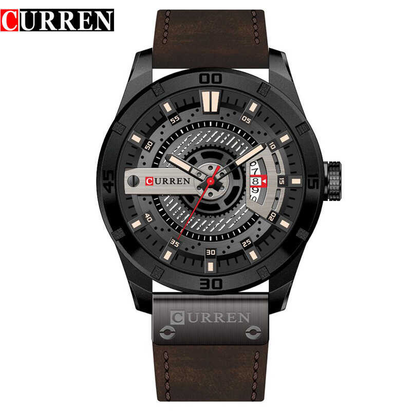 Hot CURREN Fashion Creative Watches Casual Military Quartz Sports Wristwatch Tampilan tanggal J