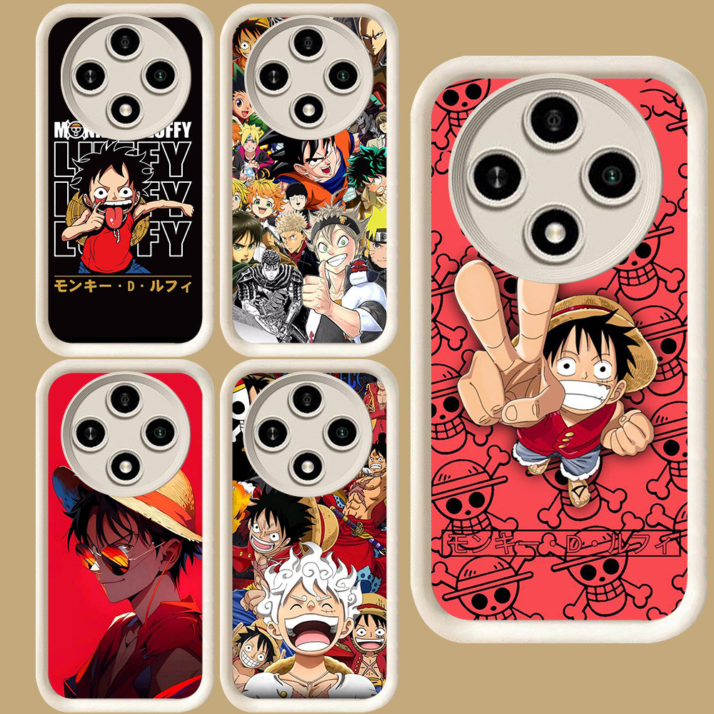 R77 Monkey D Luffy Casing untuk Xiaomi Redmi POCO X7 X3 NFC C61 14C A3 C75 A3X Pro 5G Putih