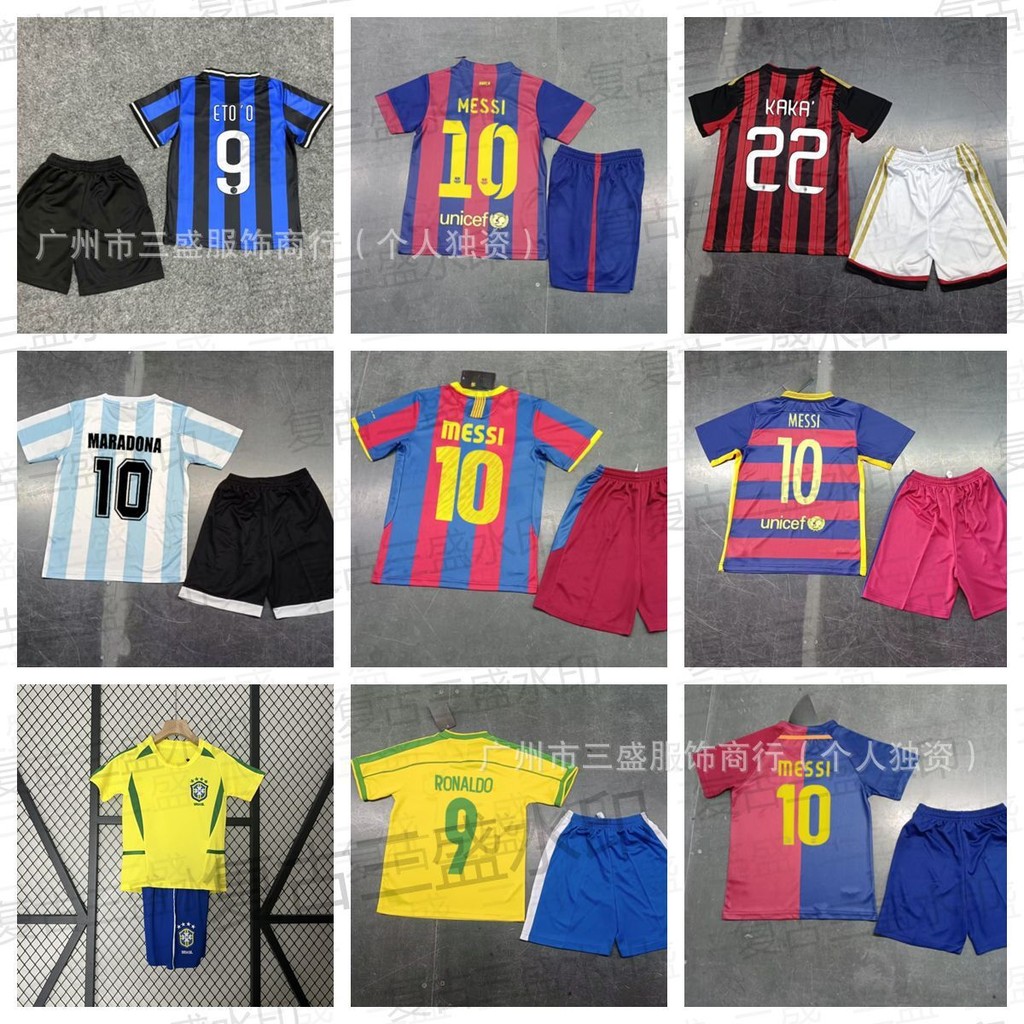 Jersey AC22 Barcelona No.10 Messi Argentina Brasil Inter Milan Set Perlengkapan Sepak Bola Latihan A