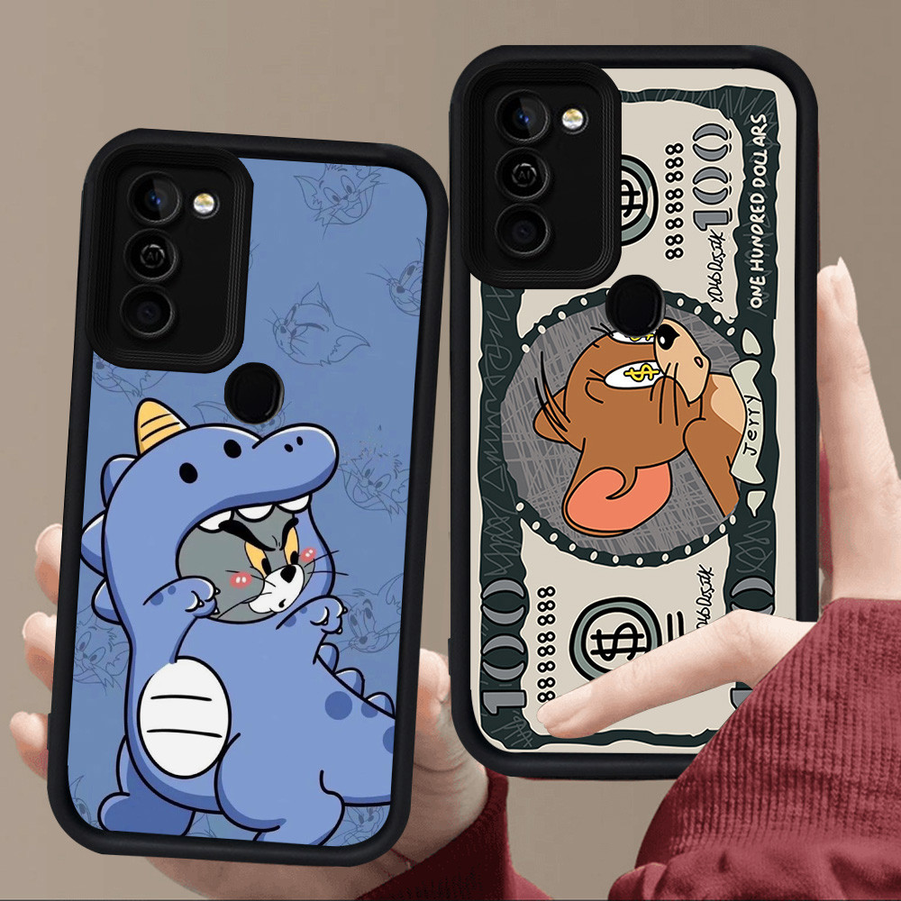 E10 Cat Mouse couple Casing untuk Silikon Hitam Infinix HOT 12 Smart 5 8 10 6 11 Play Plus