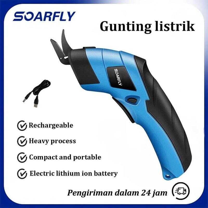 

【Pengiriman 24 jam】SOARFLY Gunting Listrik Tanpa Kabel Isi Ulang USB Portabel Alat Pemotong DIY Multifungsi Untuk