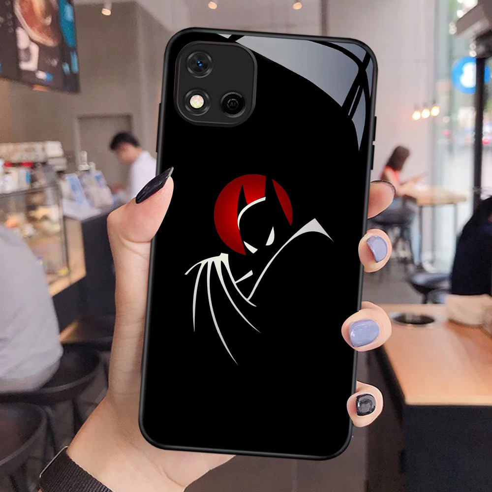 NC-10 Batman Kaca Glass Case Untuk Realme C20 C20A C11 OPPO A16E A16K A93 Reno 4 4F F17 Lite Pro