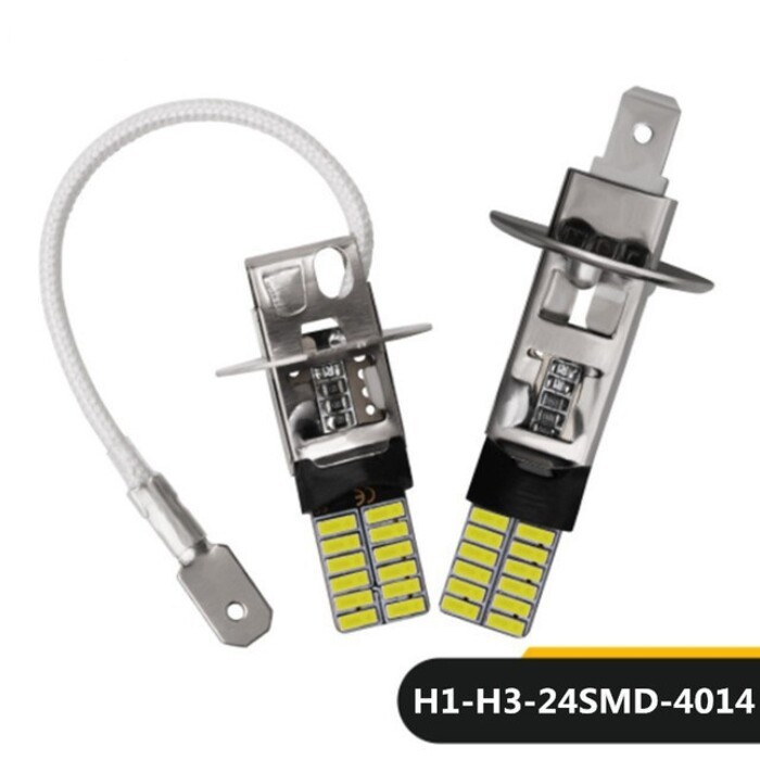Lampu Kabut Fog Lamp Mobil  Lampu dekoding ultra cerah 4014 24smd mobil 24LED kabut depan H3 lampu