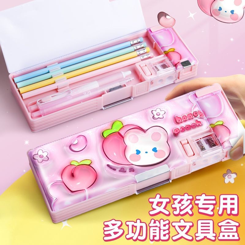 

Kotak alat tulis tiga dimensi untuk anak perempuan sekolah dasar, kotak pensil multifungsi untuk an