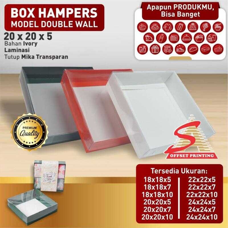 

20 x 5 Box Hampers tutup mika/box dus kemasan Pudding/Spiku/Marmer cake/cake/lapis legit