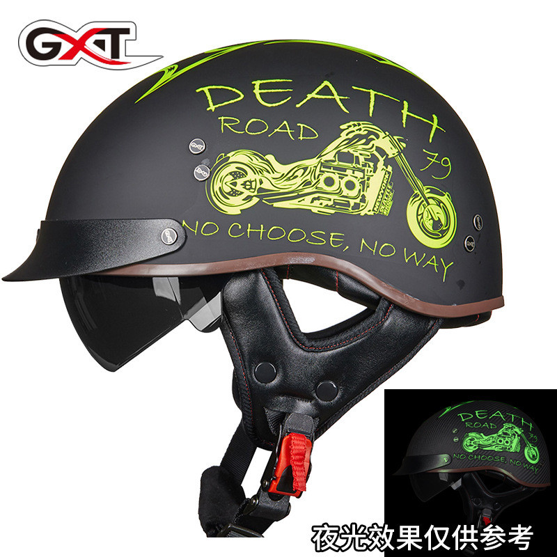 Helm Sepeda Motor Helmet  GXT Motorcycle Male Summer Harley Half Female Electric Locomotive Portable
