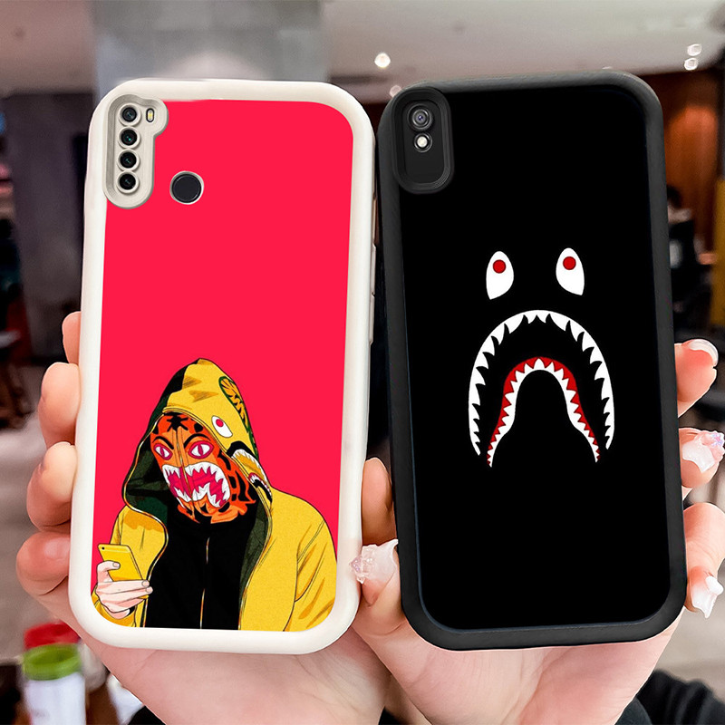 WF4 Bape Shark Shockproof Casing untuk Xiaomi Redmi Note 9A 9T 7 6A POCO M3 Pro