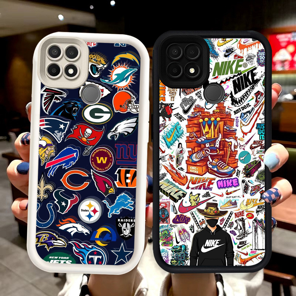 N104 fashion bola basket Silikon hitam putih Casing untuk Realme C21Y C21 C25Y Narzo 20 30A Case