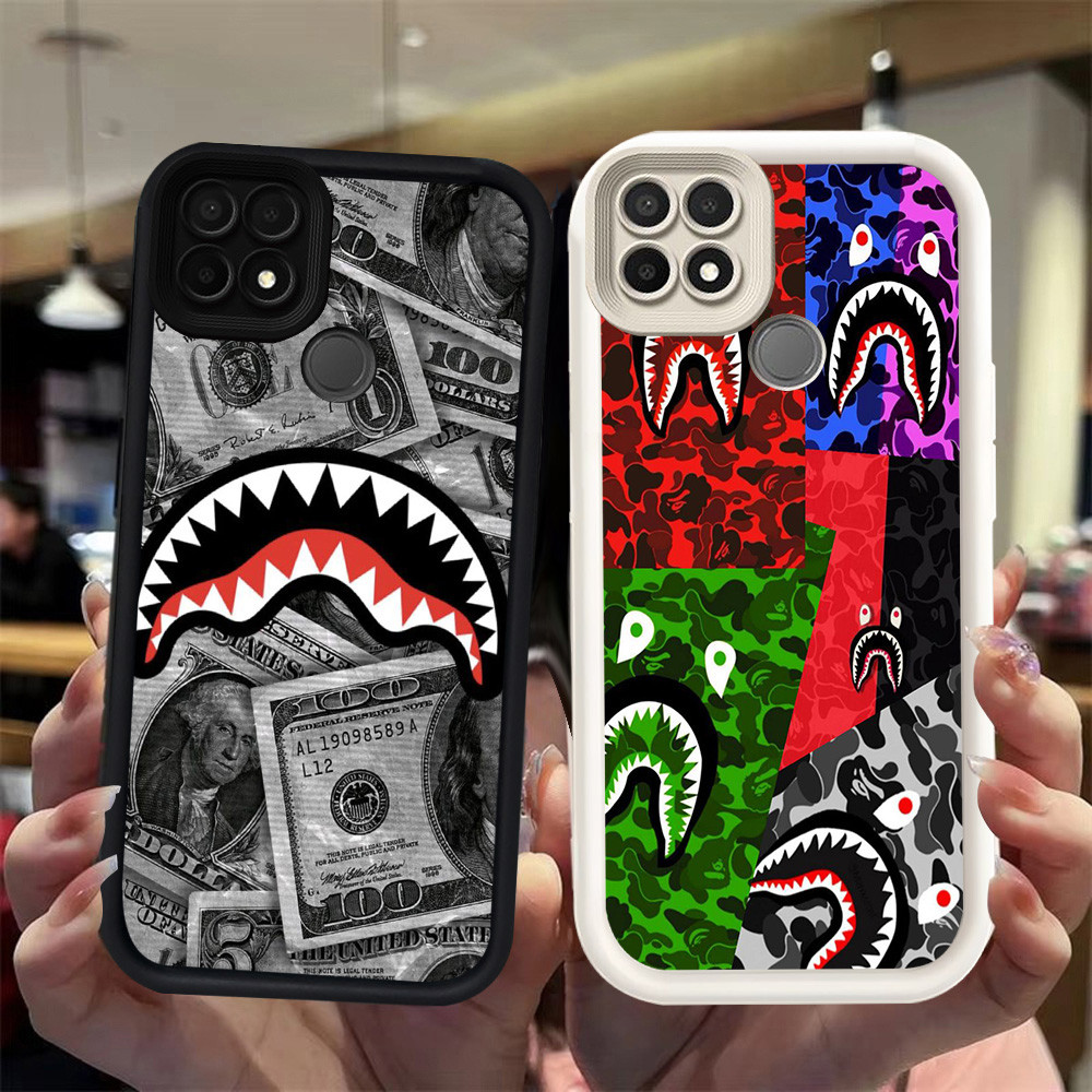 N86 Bape Silikon hitam putih Casing untuk Realme C21Y C21 C25Y Narzo 20 30A Case