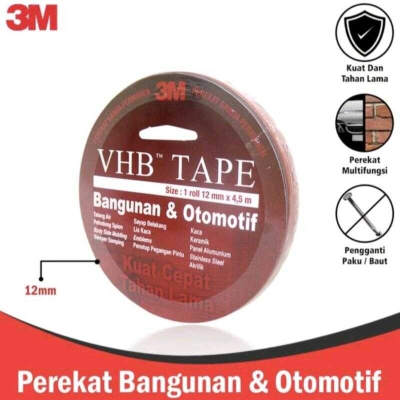 

Double tape 3M VHB 12 mm x 4.5 meter Asli Original