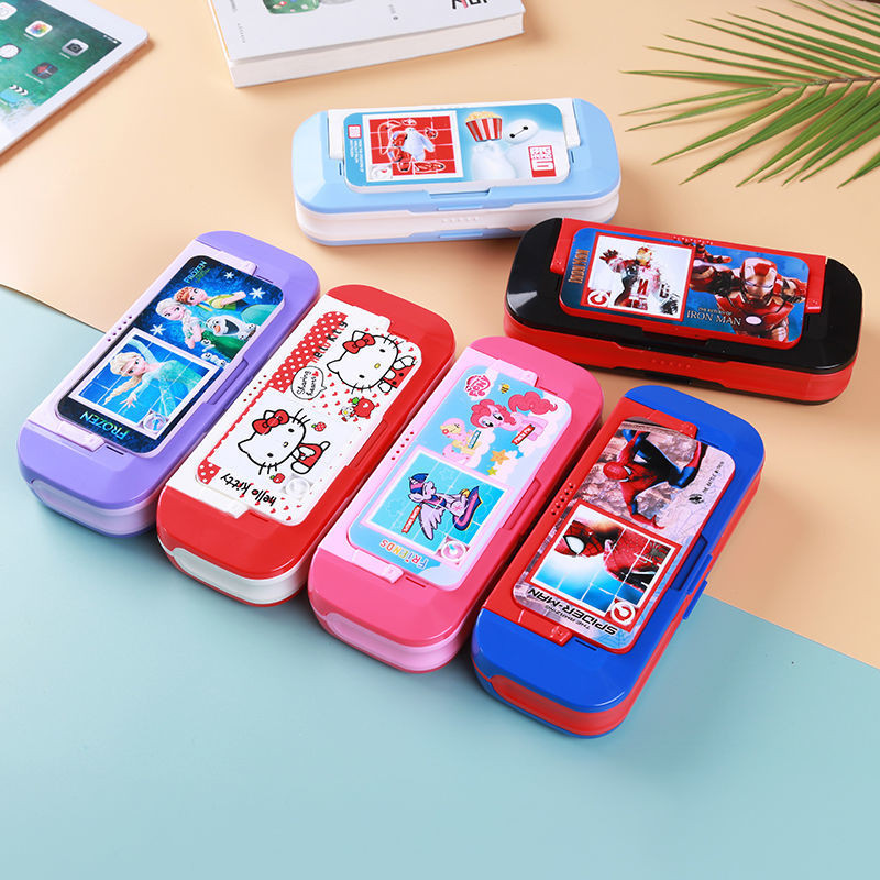 

Desktop Anak-anak Iron Man Spider-Man Kotak Alat Tulis Anak Laki-laki Dua Lapis Kotak Pensil Ins Ce
