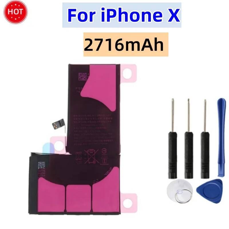 Baterai Ponsel Berkualitas Tinggi Untuk X 2716mAh Pengganti Baterai iPhone Lithium Polymer +Gratis T