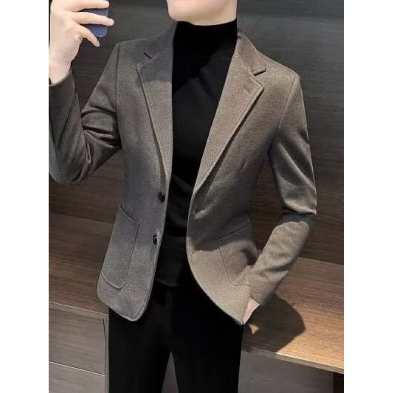 Setelan Jas Pria  2024 Gaya Korea Baru Trendy Top Handsome Slim Fit Coat Men's Spring and Autumn Ver