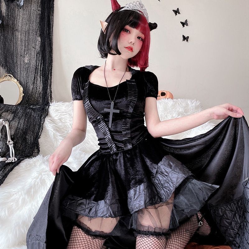 Halloween Set Adult Costume Queen Costume Queen Witch Costume Cosplay Party Dark Gothic Dress