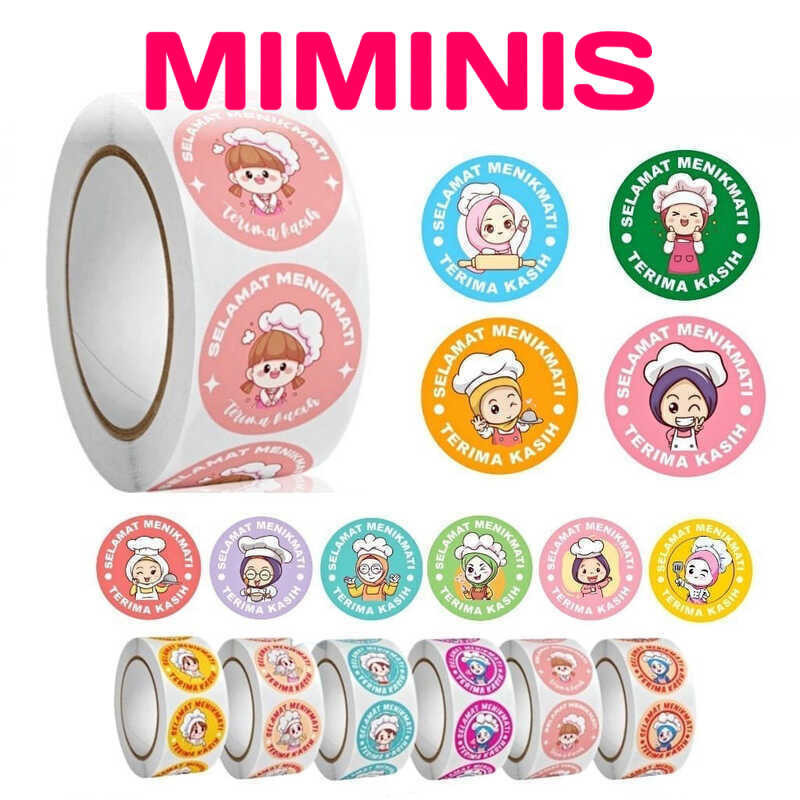 

Minimis - STIKER SELAMAT MENIKMATI H788 STICKER BULAT ROLL MAKANAN KUE THANK YOU TERIMA KASIH 500 PCS STIKER TERIMA KASIH SEAL LABEL ROLL HAPPY BIRTHDAY STICKER, STIKER KERTAS TERIMAKASIH