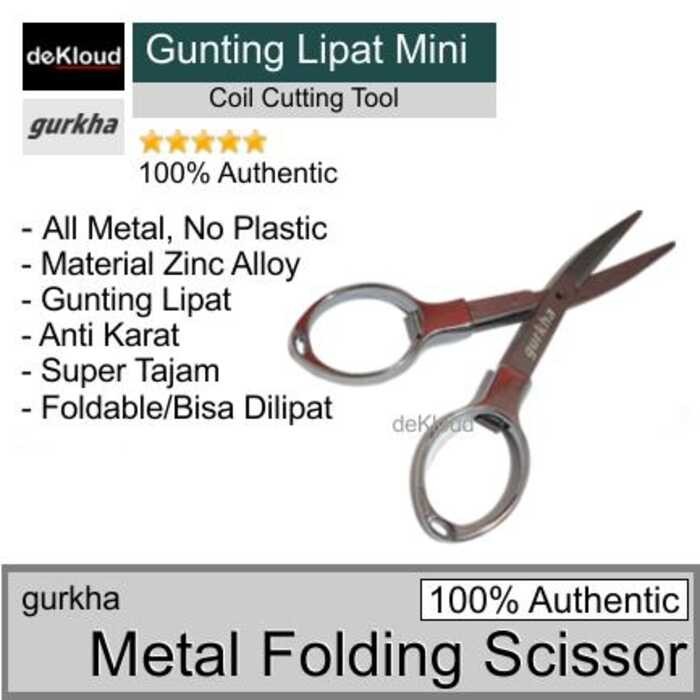 

Authentic Gurkha Metal Foldable Scissors | gunting lipat kapas ss cm