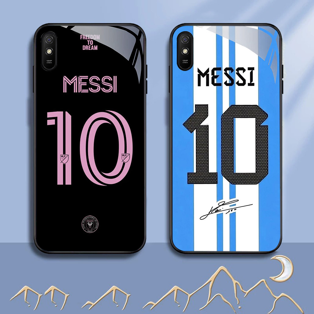 NC-49 Lionel Messi Kaca Glass Case Untuk Xiaomi Redmi 9A 9i 7 Note 7 Pro