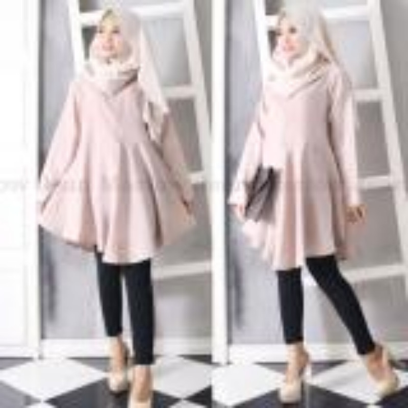 Marlow Jean Baju Wanita Muslim Tunik Blouse Fashion Wanita Muslim Baju Ibu Menyusui - Coklat B