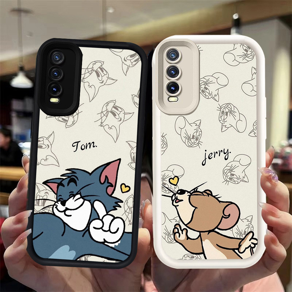 N41 couple Cat Mouse Silikon hitam putih Casing untuk Samsung A50s A50 A30 A30s Case