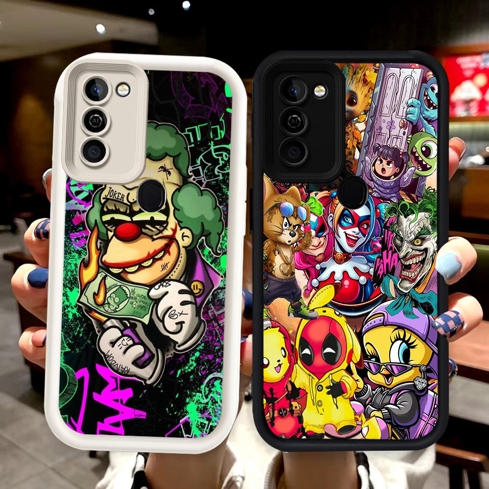 N8 Joker Silikon hitam putih Casing untuk Infinix HOT 12 Smart 6 5 11 10 Plus Play Case