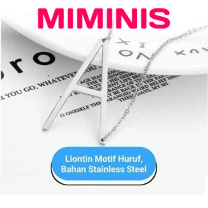 MIMINIS  - KALUNG RANTAI Q-Z LIONTIN MOTIF HURUF BAHAN STAINLESS STEEL B18