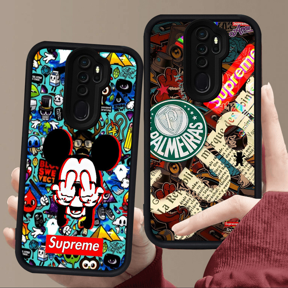 E107 SUP Casing untuk Silikon Hitam OPPO Reno 2F A5 A37 2Z A83 F11 A9 2020 A39 Pro