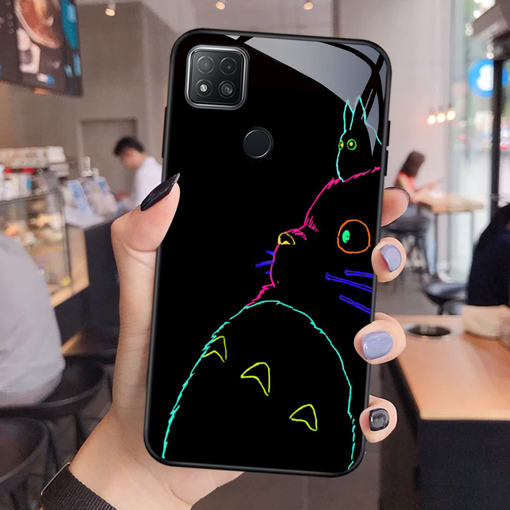 NC-95 TOTORO Kaca Glass Case Untuk Xiaomi Redmi 9C 10C 10A 11A 9T 11 12 12C Lite Note 8 Poco M3 C3 C
