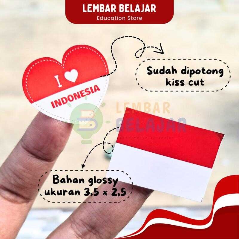 

LEMBAR BELAR - Stiker Kiss Cut Bendera Merah Putih isi 10 Sticker Pipi Untuk Anak dan Dewasa