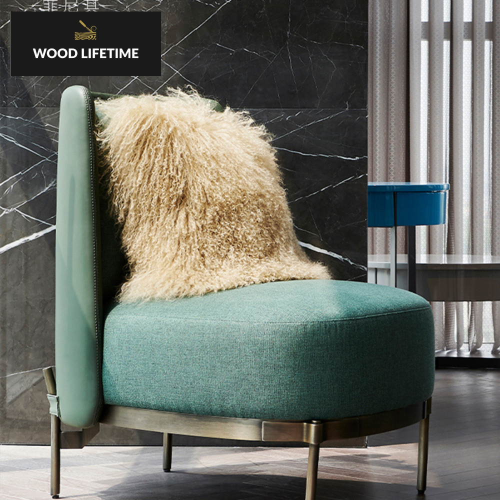 Infiniti minimalis kain sofa Italia kursi, kopi tunggal, desainer balkon mewah ringan kursi percuma 