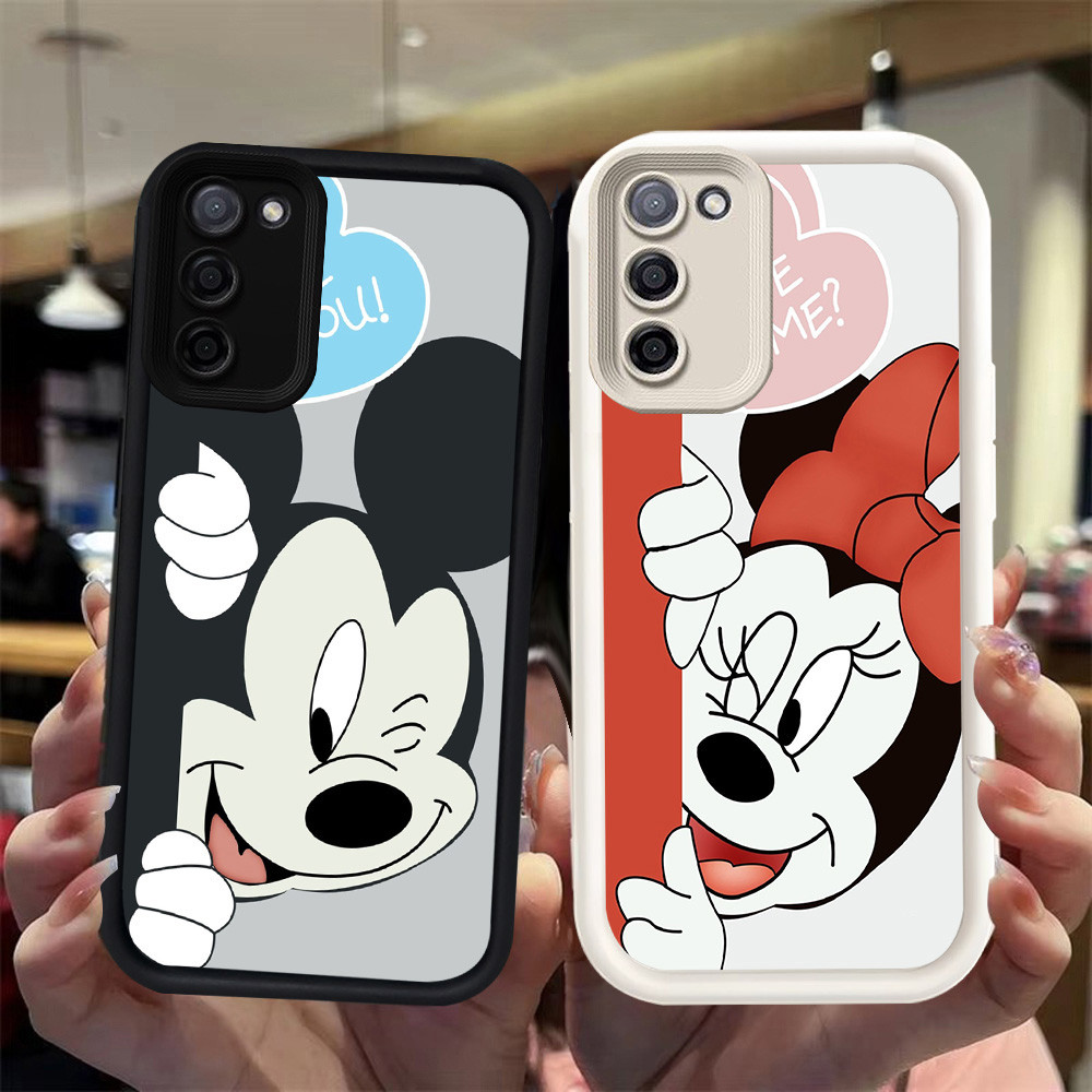 N126 Mickey Silikon hitam putih Casing untuk Samsung A31 S21 S20 FE A71 A51 Case