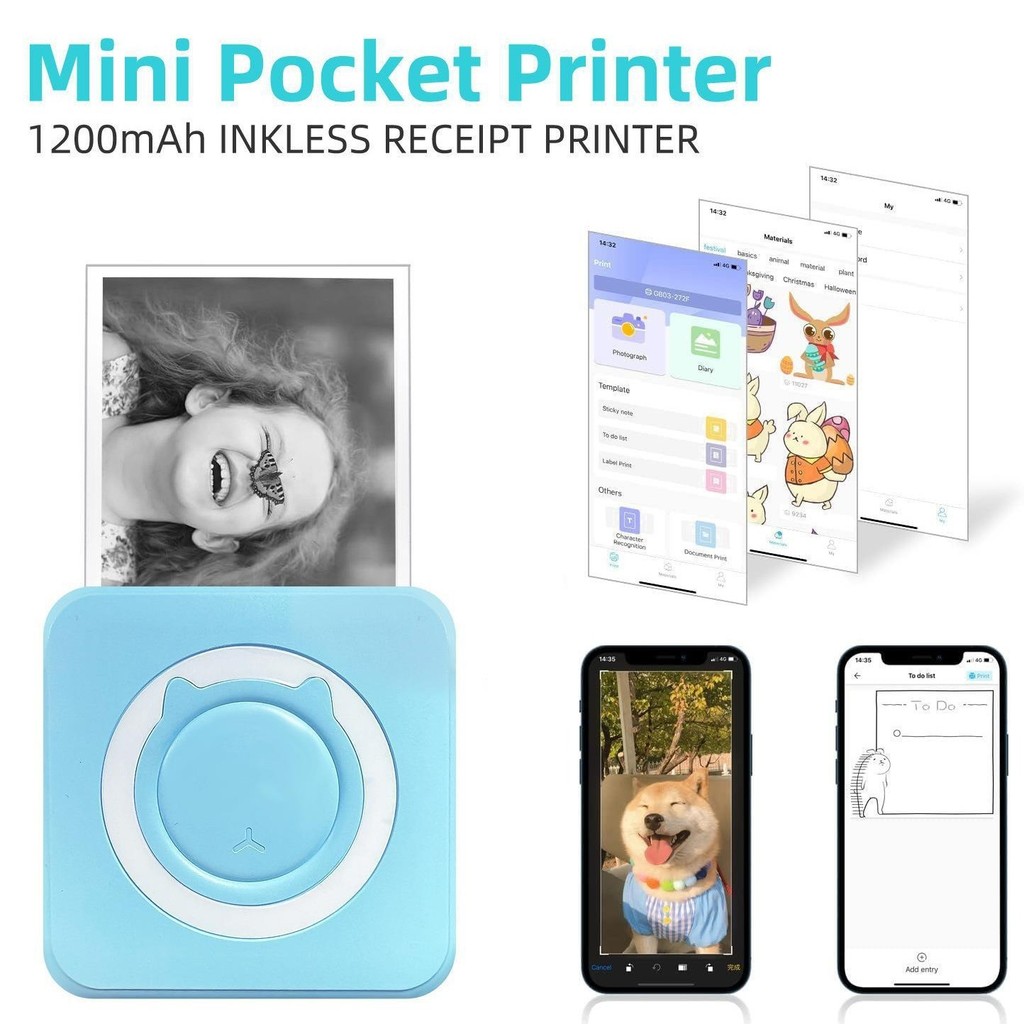 Printer  Pencetak kesalahan siswa mini saku baru foto data label Bluetooth pencetak termal