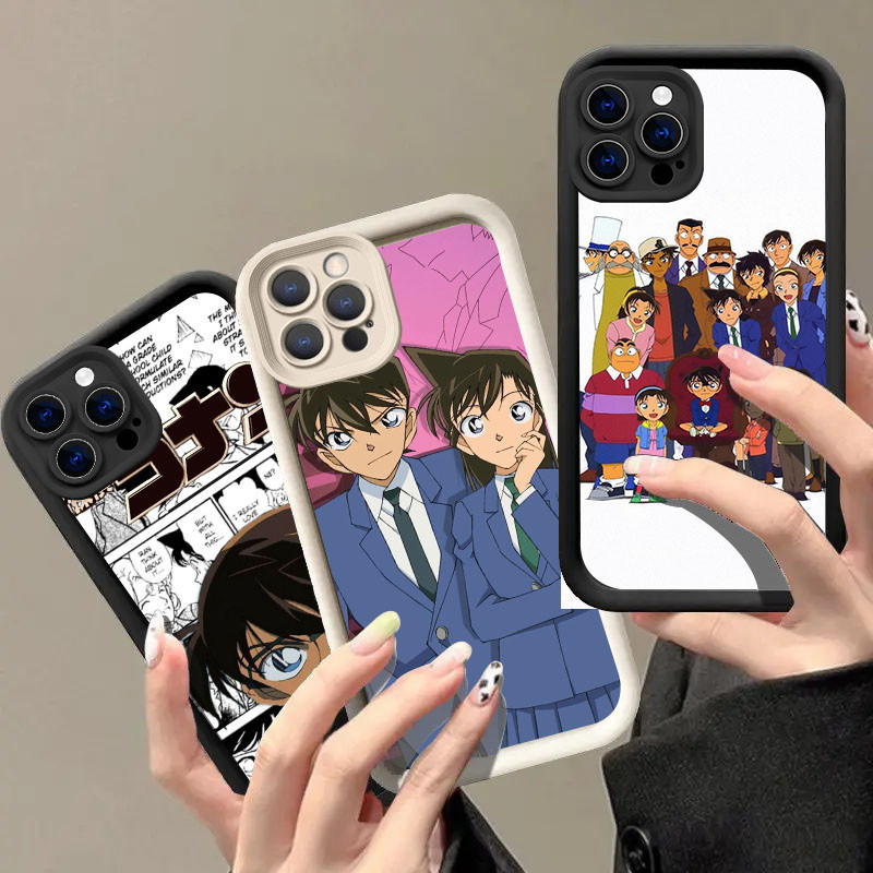Hp Clear Plating B8 Detective Conan Casing untuk iPhone 15 14 Pro Max silikon lunak Soft Case Casing