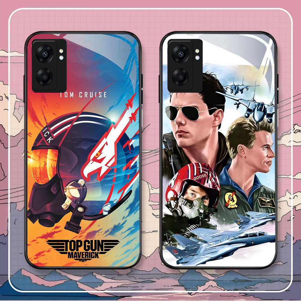NA-96 TOP GUN HD Softcase Kaca Glossy untuk OPPO A57 A77S A17 A36 A77 A57S A76 A96 Realme C30S C55 C