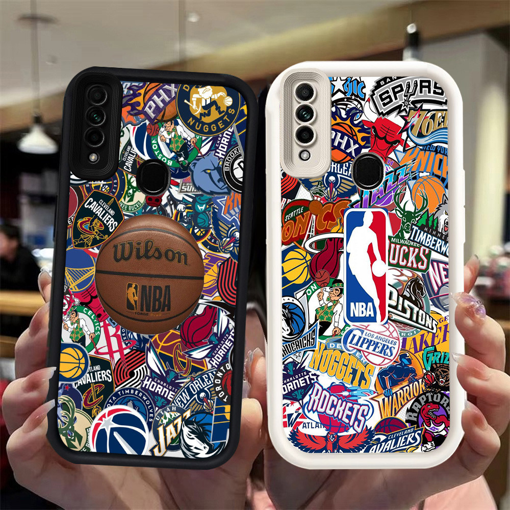 N91 Basketball Logo Silikon hitam putih Casing untuk OPPO A33 A31 A53S A53 Realme C17 7i Case