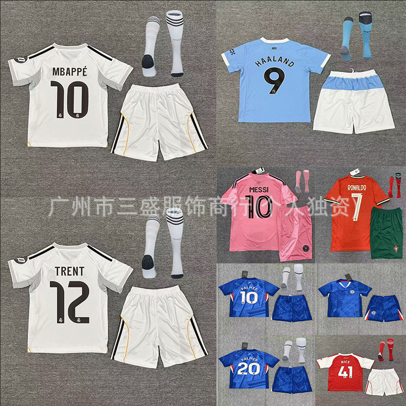 25-26 Real Madrid Chelsea Miami Portugal Arsenal Jersey untuk Anak-anak dan Dewasa Set Perlengkapan 