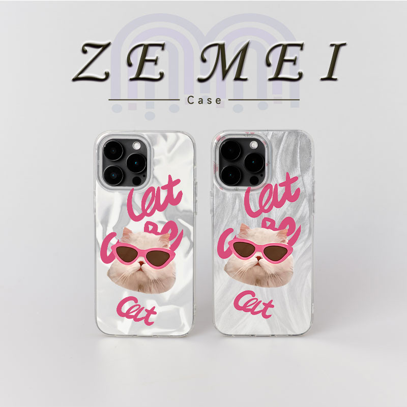 ZE MEI Pink Cute Cat Phone Case OPPO A12 A12E A12S A15 A15S A16 A16E A16K A16S A17 A17K A18 A1K A38 