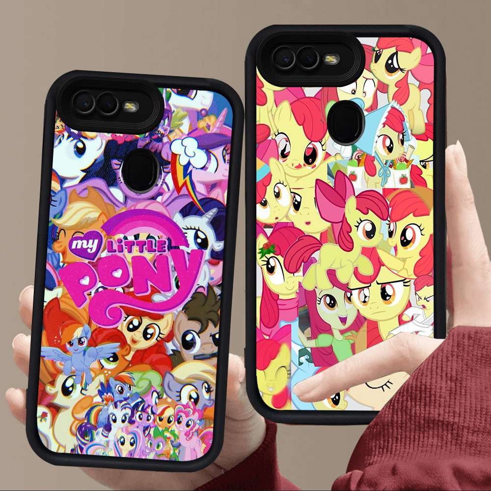 E15 Rainbow Horse Casing untuk Silikon Hitam OPPO A12E F5 A1K A11K A12s A12 F7 A3S A7 A5S F9 A5 Pro