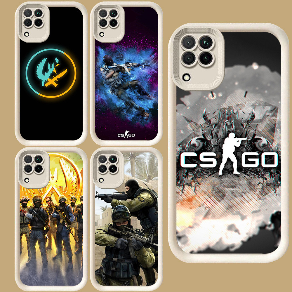 R120 CSGO Casing untuk Samsung A12 A06 A07 F04 M04 A05 A04 A04E A22 J7 Pro J2 Prime 5G Putih