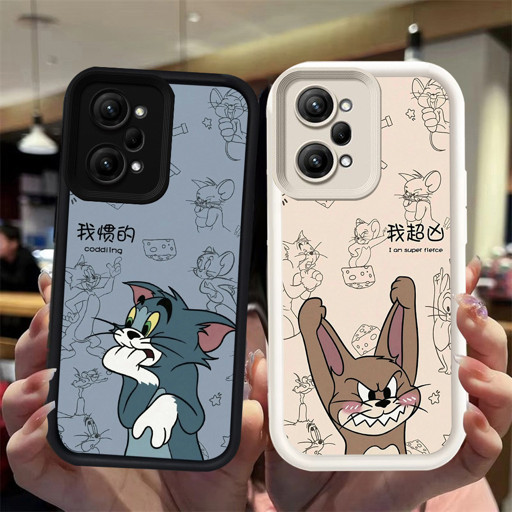 N35 Couple Cat and Mouse Silikon hitam putih Casing untuk Xiaomi POCO M6 M7 X7 F5 X5 F6 Pro 5G Case